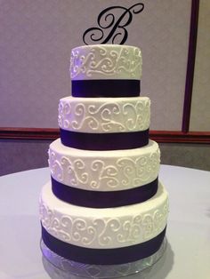 Wedding Cake with Scroll Work Wedding Cake with Scroll Work