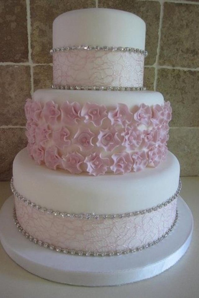 Wedding Cakes with Bling and Pink