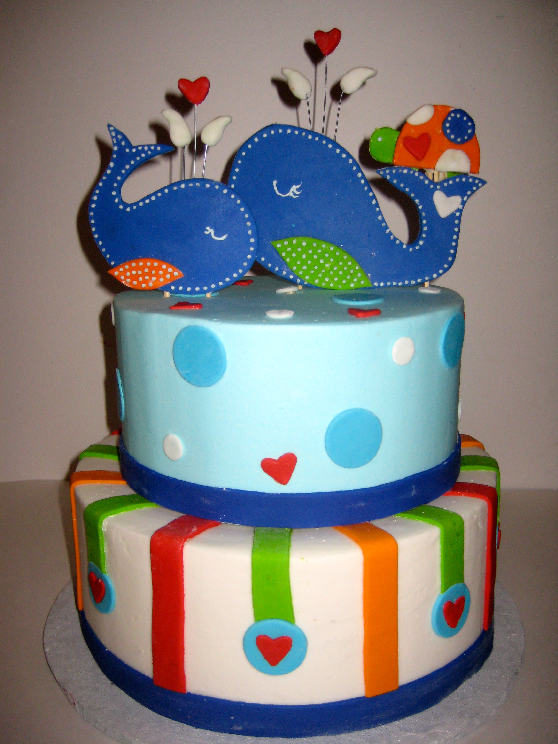 Whale Baby Shower Cake