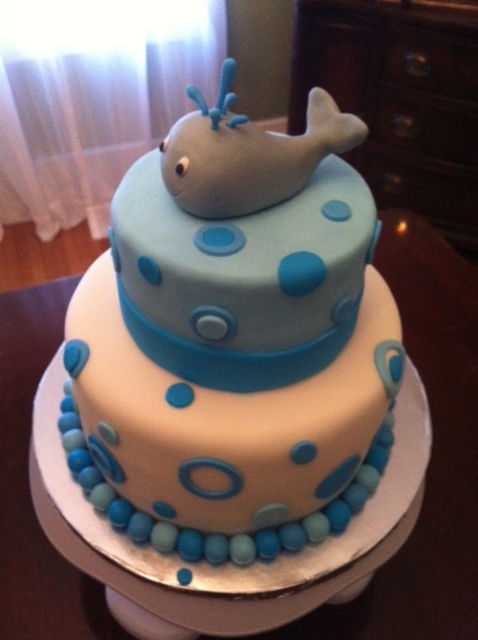 Whale Baby Shower Cake