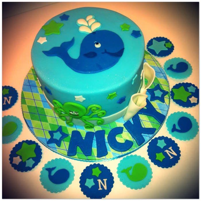Whale Themed Baby Shower Cake Whale Themed Baby Shower Cake