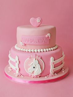 White Horse Birthday Cake for Girls