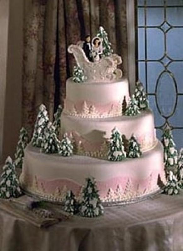 Winter Christmas Wedding Cake