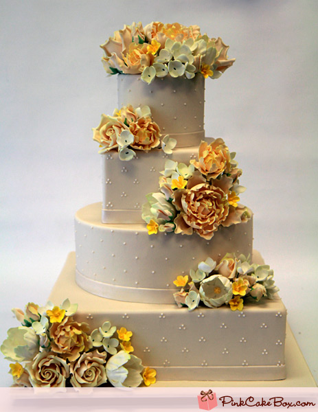 4 Tier Wedding Cake Flower