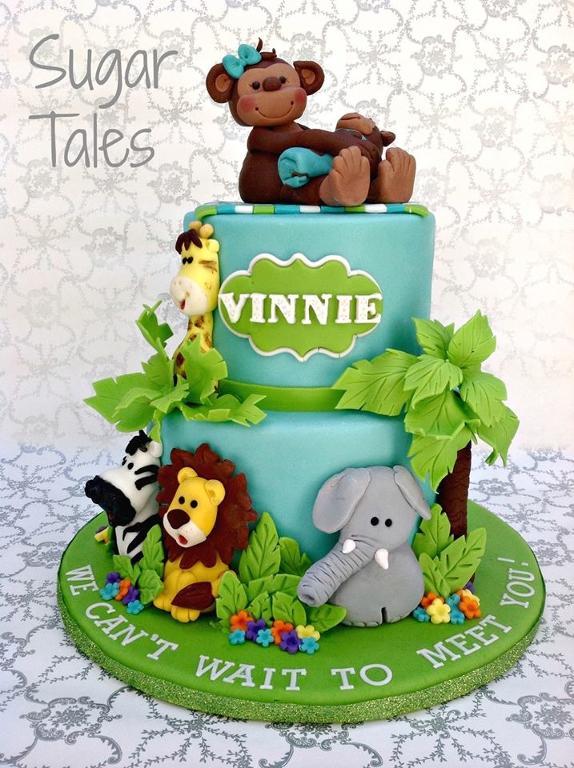 Animal Theme Baby Shower Cake
