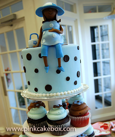 Baby Boy Shower Cupcake Tower Cake