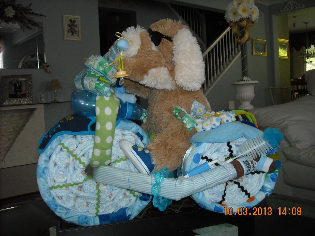 Baby Boy Tricycle Diaper Cake