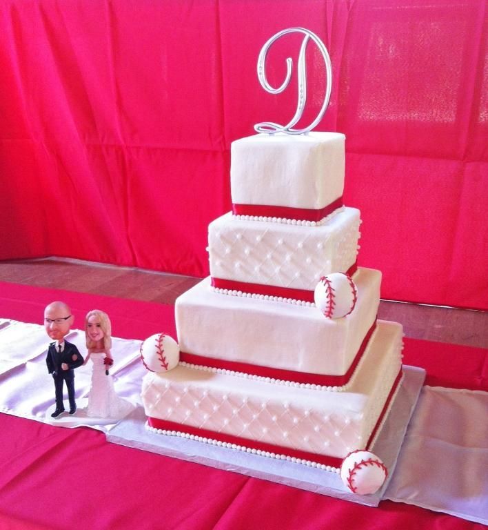 Baseball Theme Wedding Cake