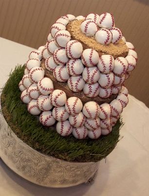 Baseball-Themed Wedding Grooms Cake