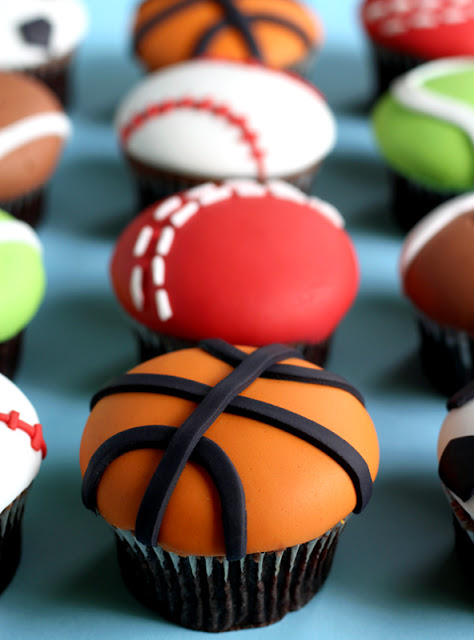 Basketball Ball Cupcakes