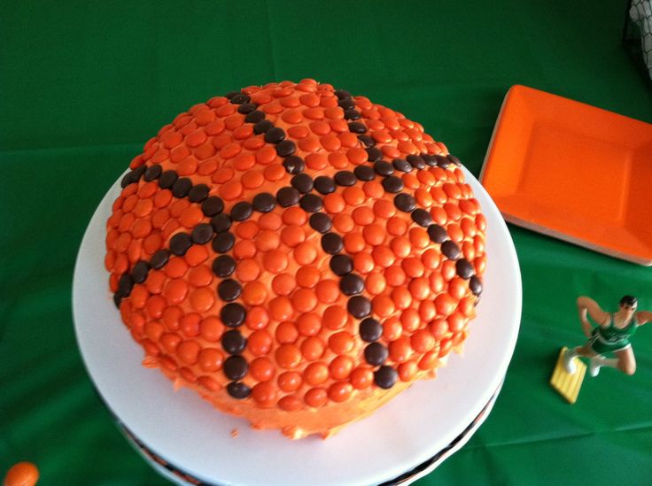Basketball Birthday Cake with Reese's Pieces