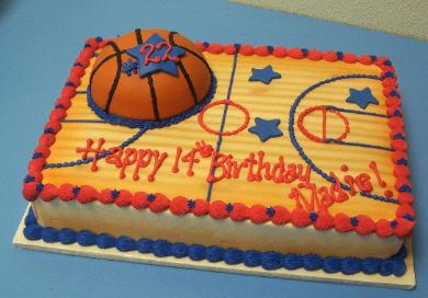 Basketball Birthday Sheet Cakes