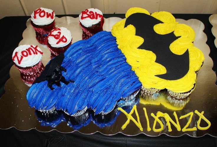 Batman Cupcake Cake Batman Cupcake Cake