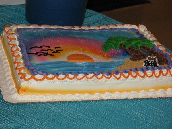 Beach Scene Sheet Cake