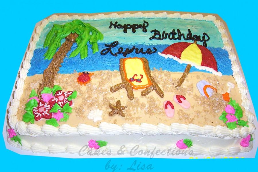 Beach Scene Sheet Cake Beach Scene Sheet Cake