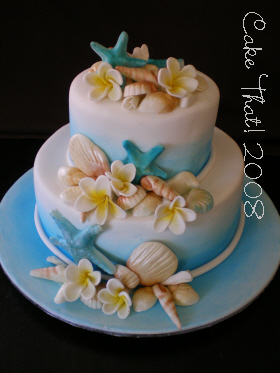 Beach Theme Wedding Cake