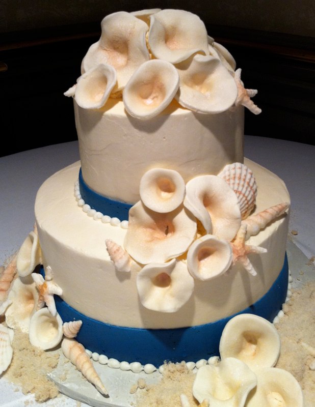 Beach Themed Wedding Cake