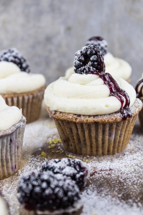 BlackBerry Bourbon Cupcakes