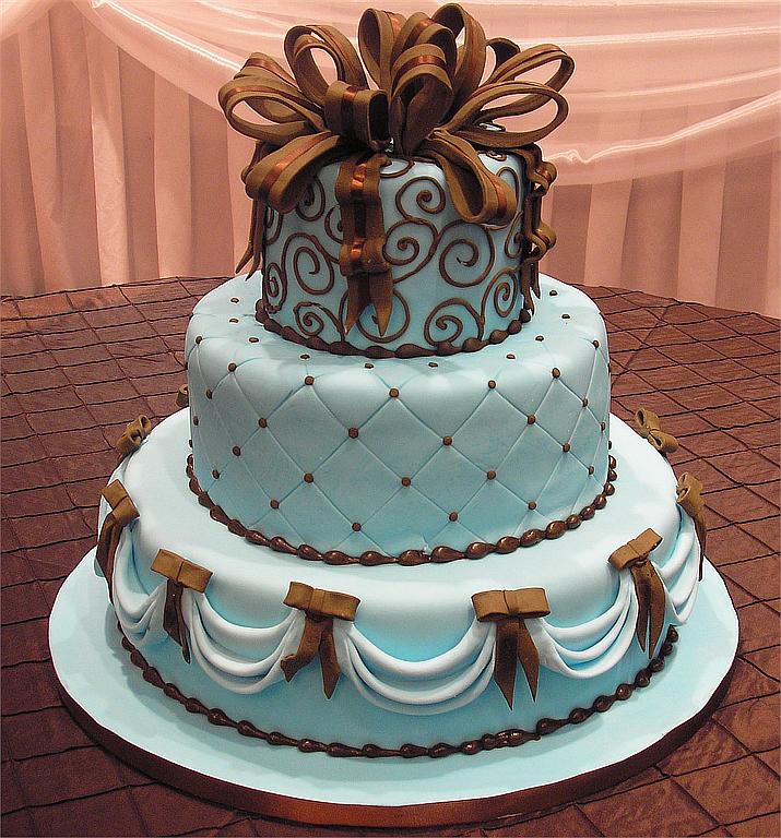Blue and Brown Wedding Cake Blue and Brown Wedding Cake
