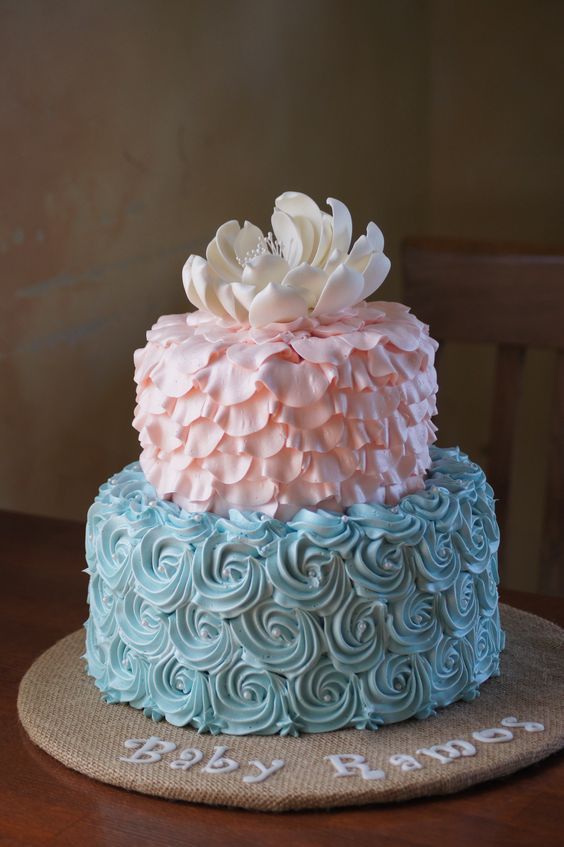 Blue and Pink Gender Reveal Cake Blue and Pink Gender Reveal Cake