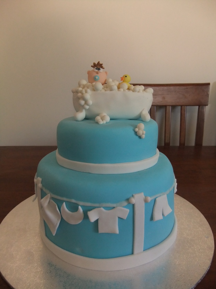 Blue Baby Shower Cake