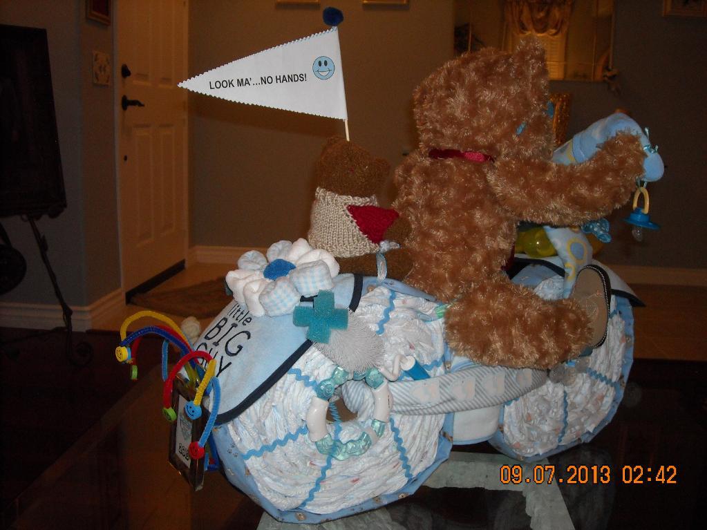 Boy Baby Shower Motorcycle Diaper Cake