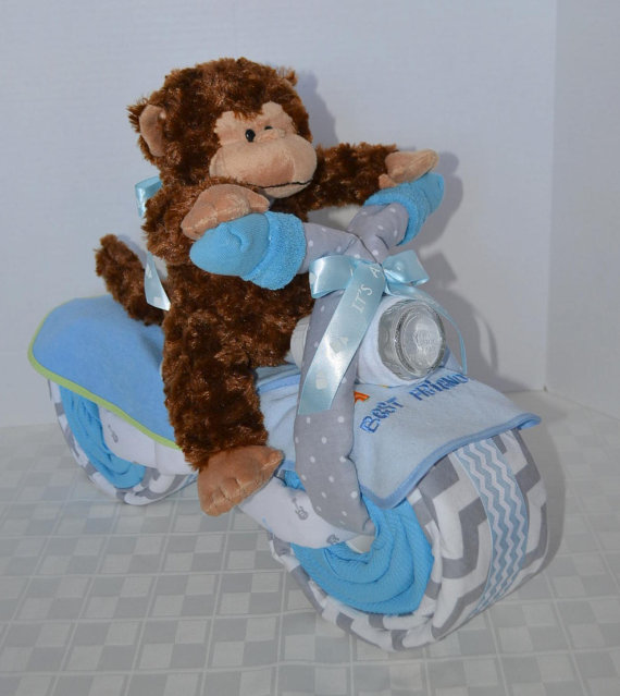 Boy Baby Shower Motorcycle Diaper Cake