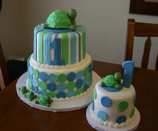 Boy Turtle Birthday Cake