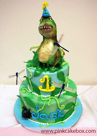 Boys 1st Birthday Dinosaur Cake