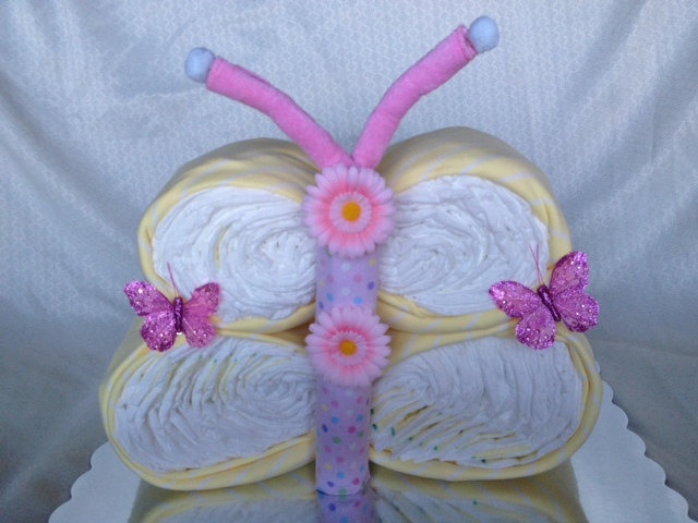 Butterfly-Shaped Diaper Cake