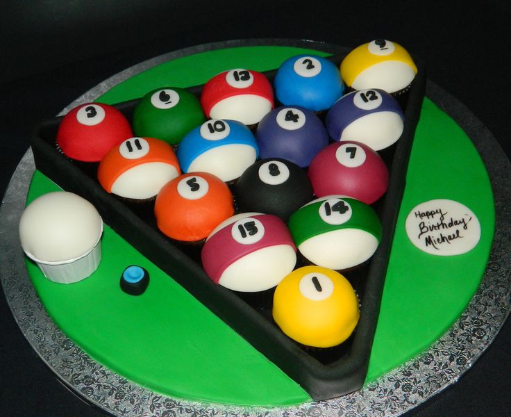 Cake Cupcake Pool Balls