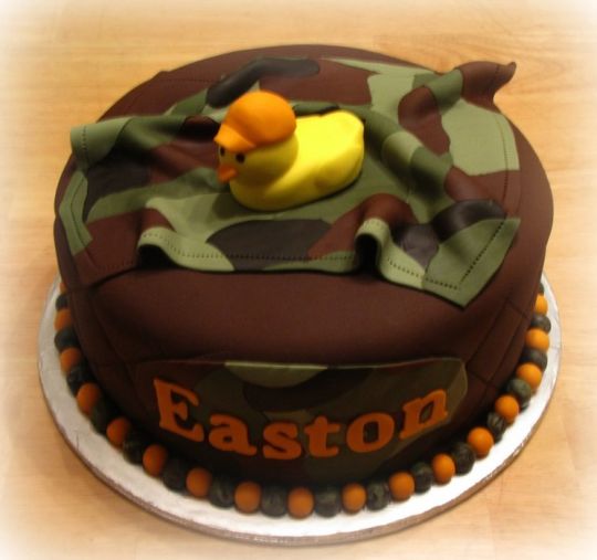 Camo Baby Shower Cake