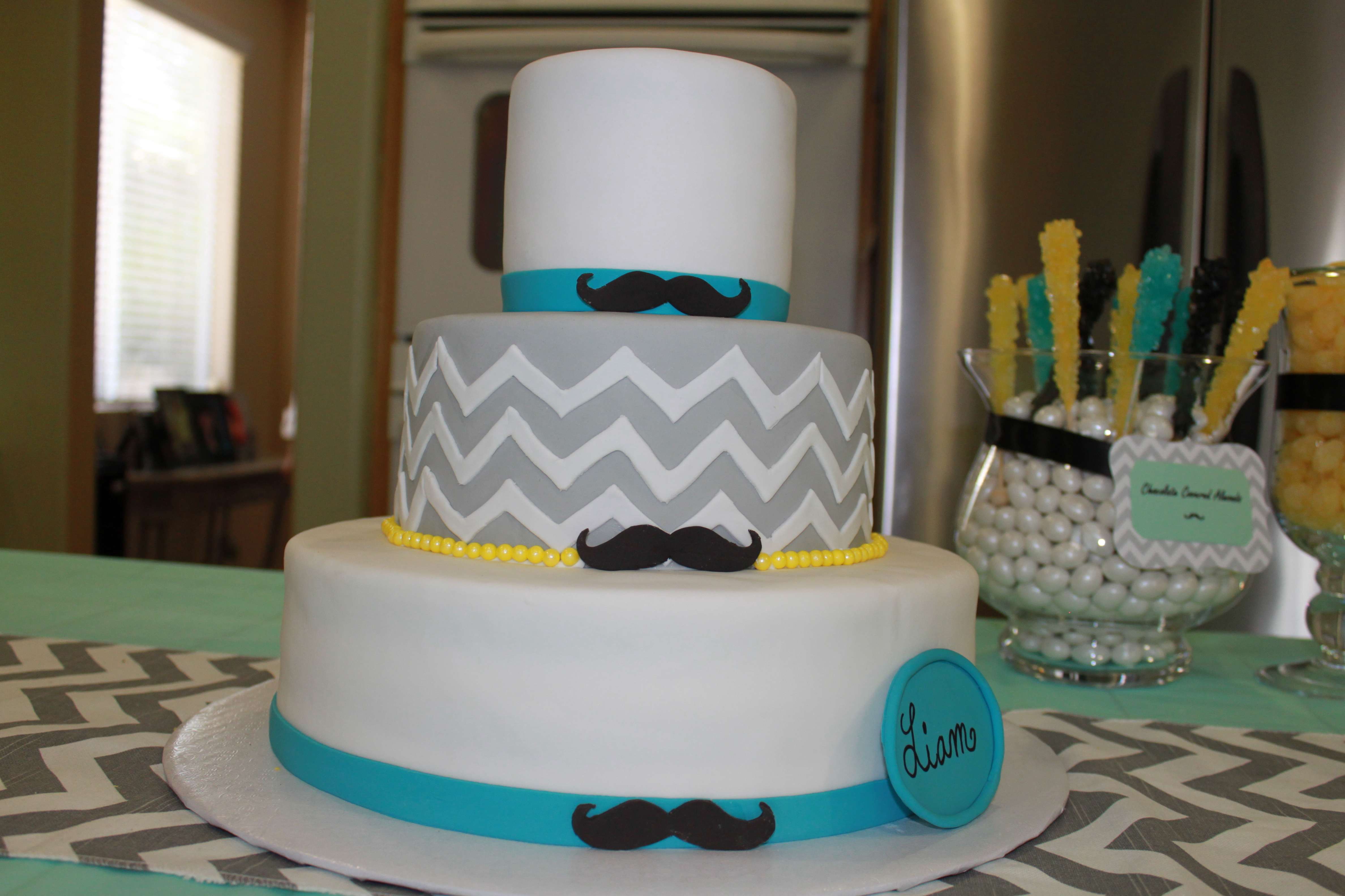 Chevron Baby Shower Cake