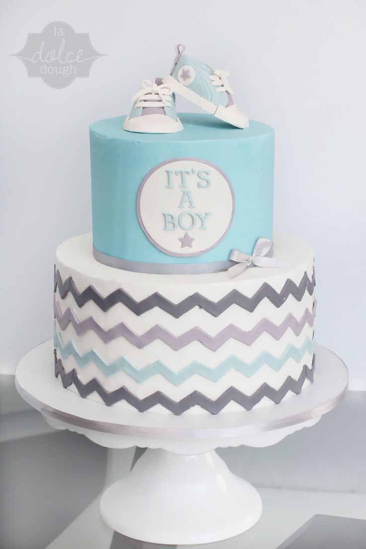 Chevron Baby Shower Cake