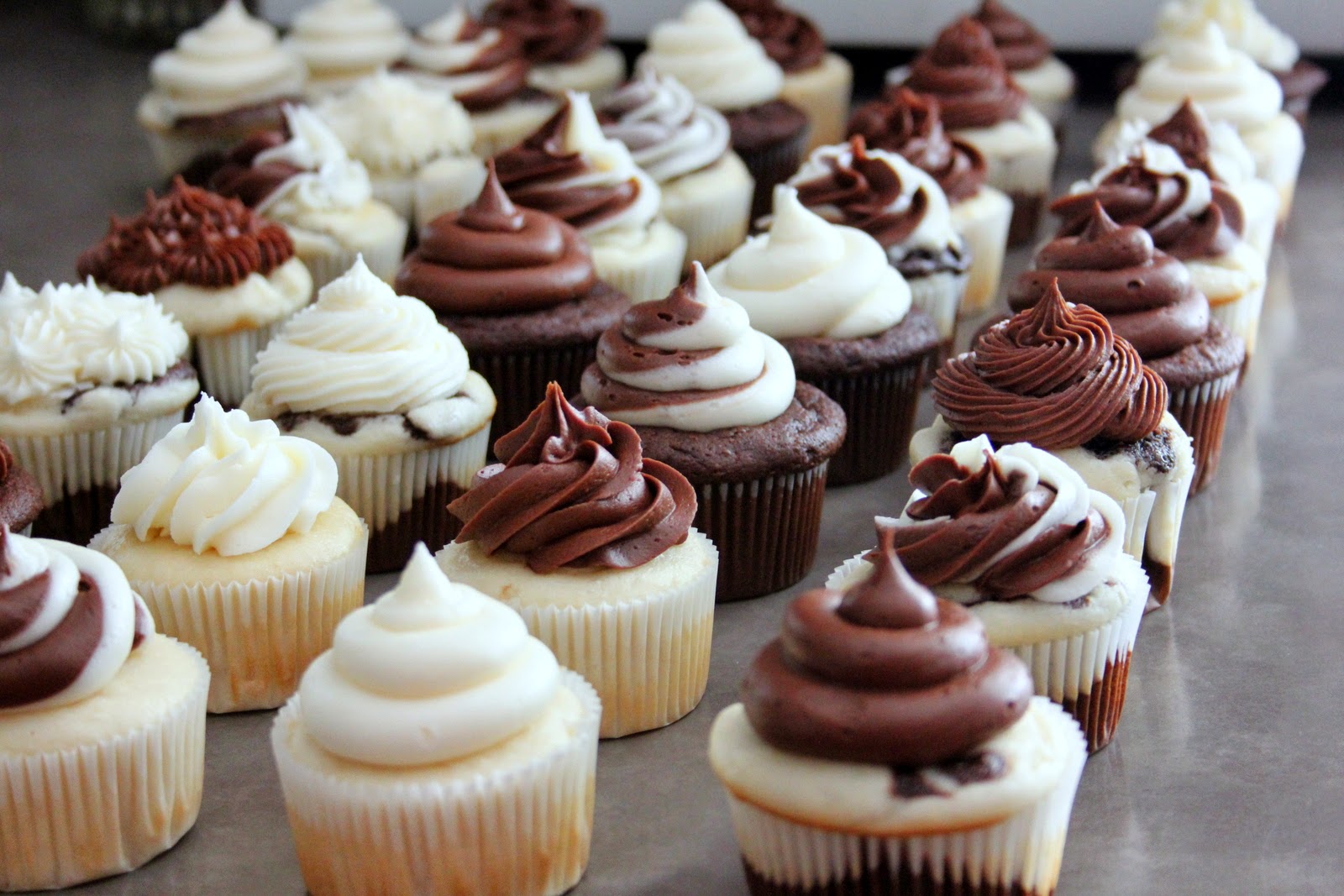 Chocolate and Vanilla Cupcakes