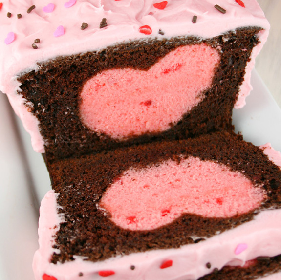 Chocolate Covered Strawberry Cake with Heart