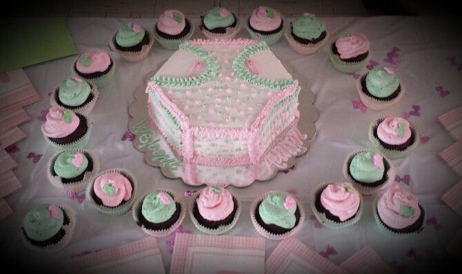 Cupcake Shaped Diaper Cake