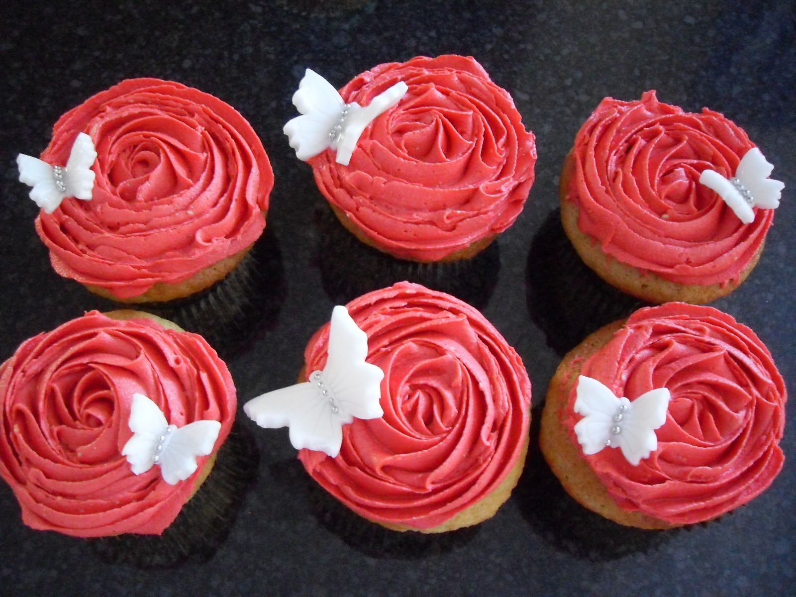 Cupcake Wedding Cakes with Red Roses
