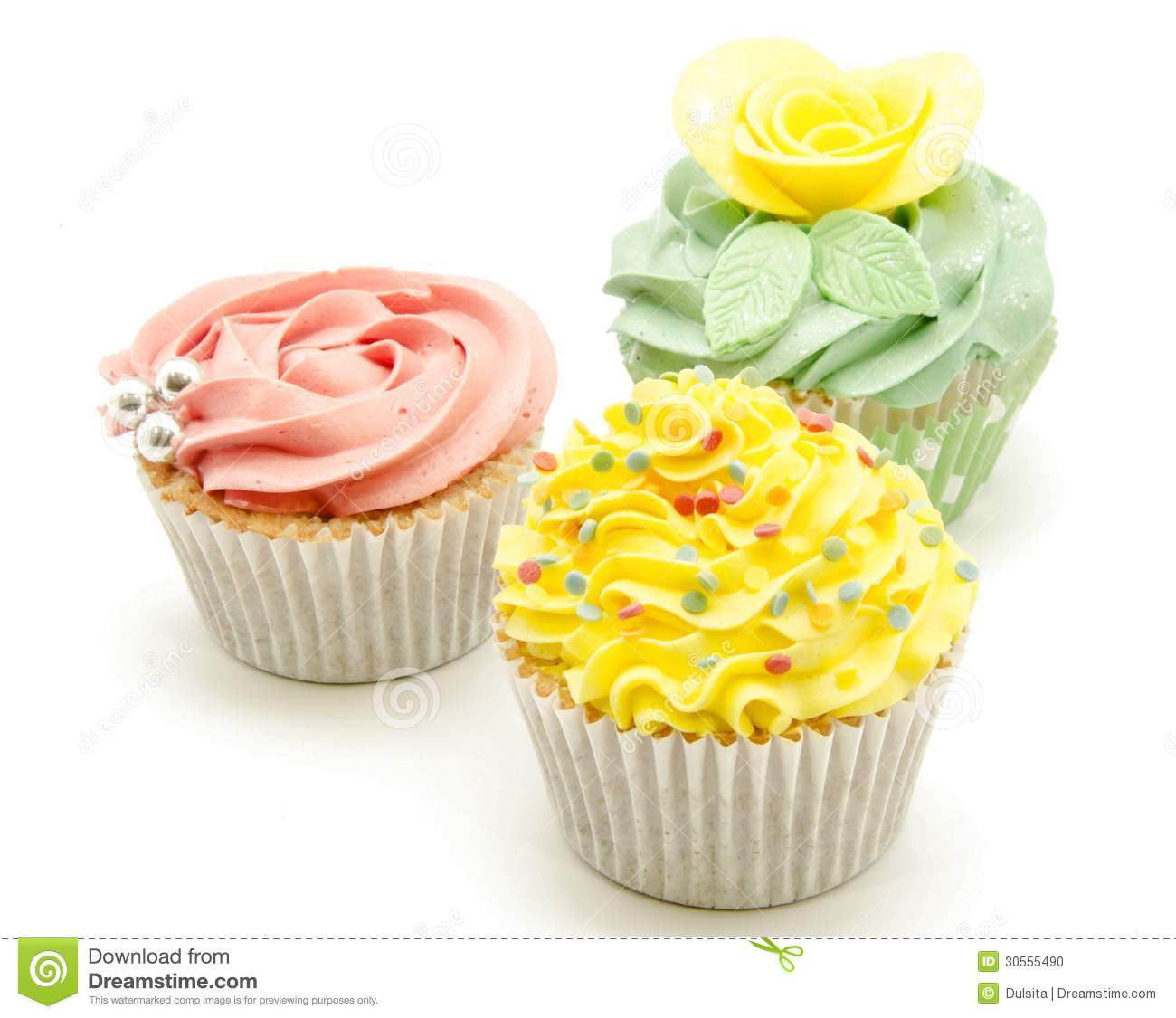 Cupcakes Decorated with Flowers
