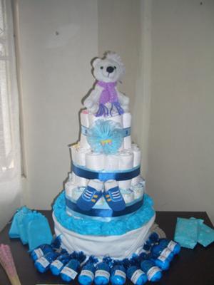 Cute Baby Shower Diaper Cake