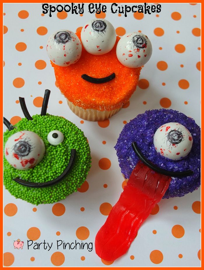 Cute Halloween Monster Cupcakes