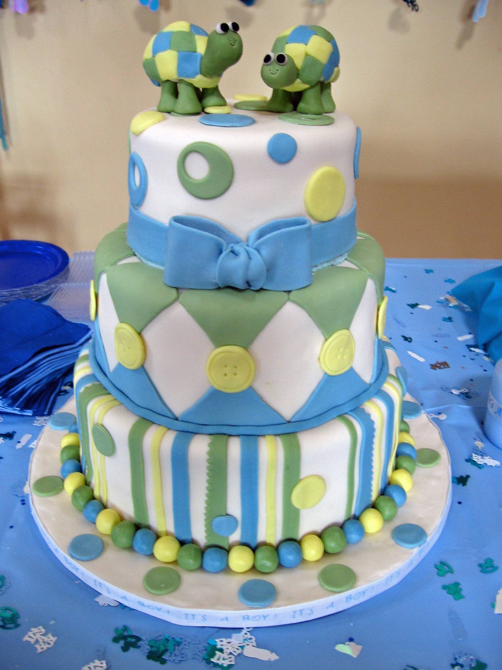 Cute Turtle Baby Shower Cake
