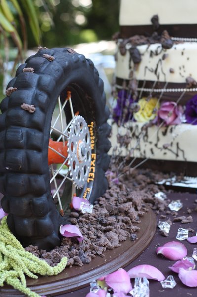 Dirt Bike Tire Wedding Cake