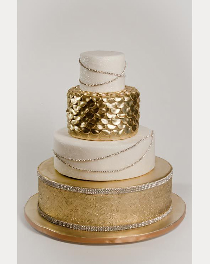 Edible Gold Glitter Wedding Cake