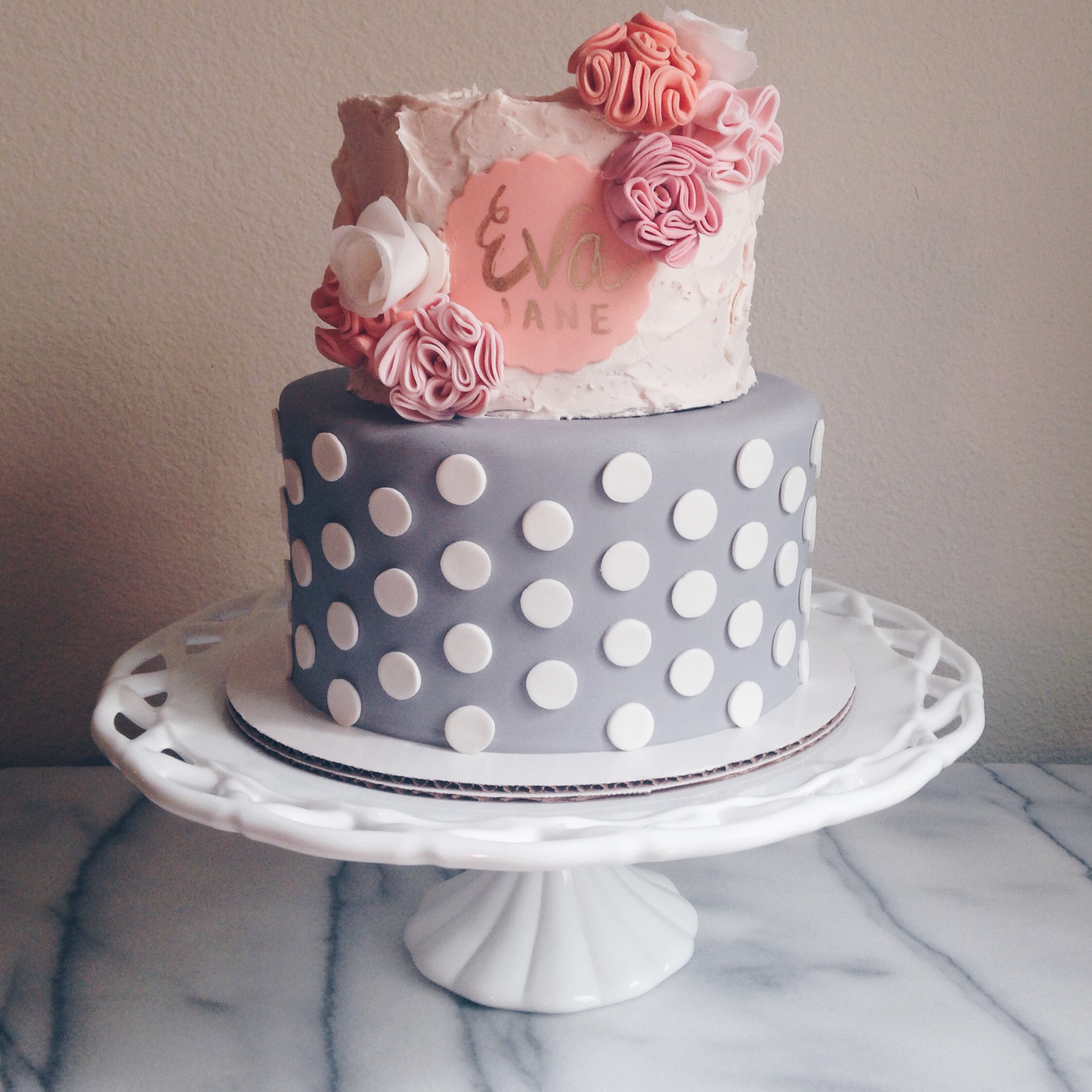 Gold and Pink Baby Shower Cake Gold and Pink Baby Shower Cake