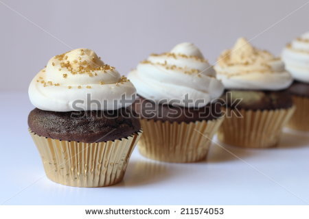 Gold Cupcakes with Frosting
