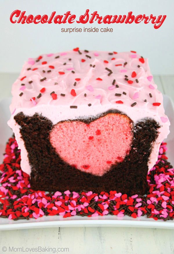 Heart Cake with Chocolate Covered Strawberries