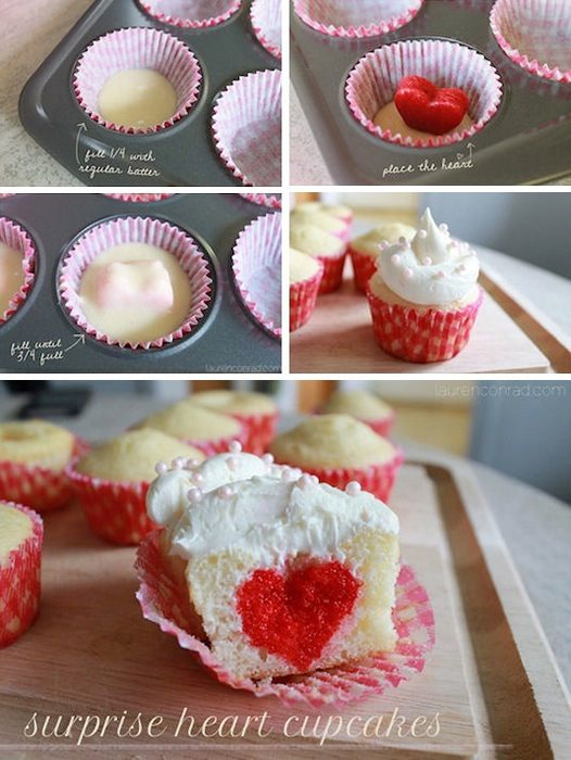 Heart Surprise Inside Cupcakes