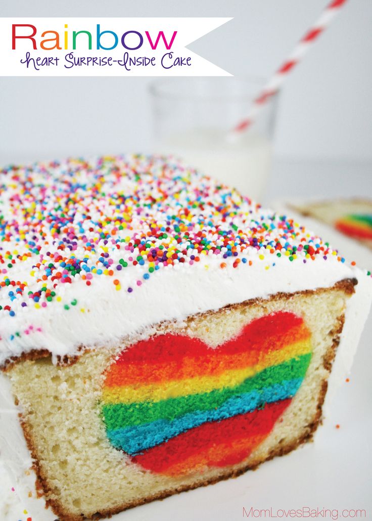 Heart with Rainbow Inside Cake