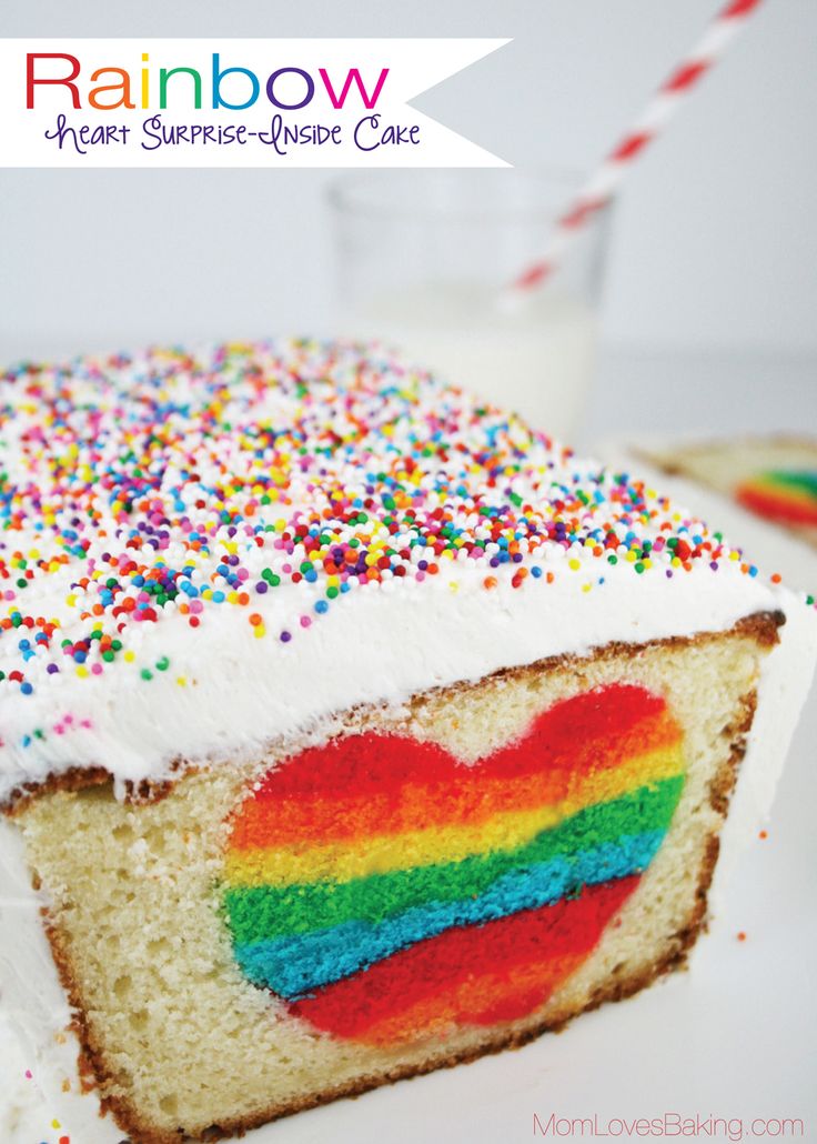Heart with Rainbow Inside Cake Heart with Rainbow Inside Cake